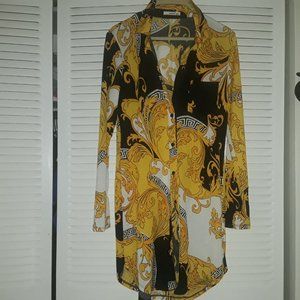 Fancy Black and Yellow Mini Dress